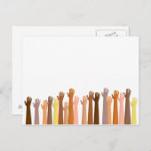 Verhoogde handen briefkaart (Voorkant / Achterkant)