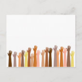 Verhoogde handen briefkaart (Voorkant)