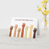 Verhoogde handen, Farewell! We zullen je missen! Kaart (Gele Bloem)
