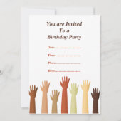 Verhoogde handen, feesttijd! kaart (Achterkant)