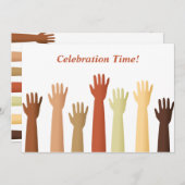 Verhoogde handen, feesttijd! kaart (Voorkant / Achterkant)
