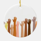 Verhoogde handen keramisch ornament (Achterkant)