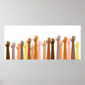 Verhoogde handen poster (Voorkant)