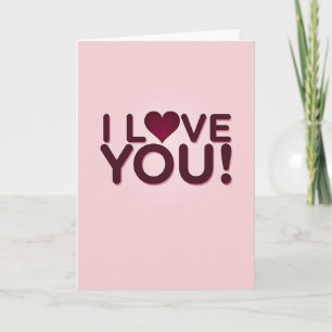 Verhoogde I Love You Hart Kaart
