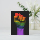 Verhoogde knelpunt met Gay Pride Rainbow-vlag Briefkaart (Staand voorkant)