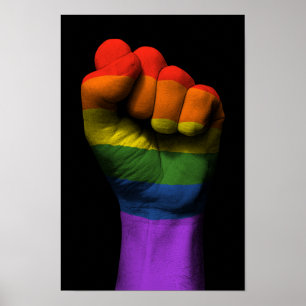 Verhoogde knelpunt met Gay Pride Rainbow-vlag Poster