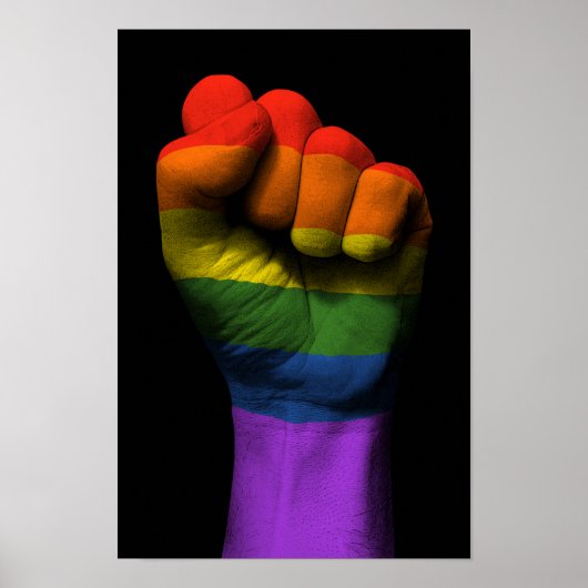 Verhoogde knelpunt met Gay Pride Rainbow-vlag Poster (Voorkant)
