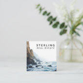 Verhoogde kust Oceanfront Real Estate Vierkante Visitekaartje (Staand voorkant)