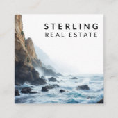 Verhoogde kust Oceanfront Real Estate Vierkante Visitekaartje (Voorkant)