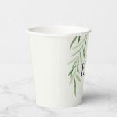 Verhoogde Monogram Aquarel Wilgenblad Papieren Bek Bekers (Rechts)