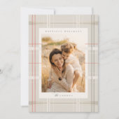 Verhoogde Plaid Gezellige Cabin Beige Forest Green Feestdagenkaart (Voorkant)