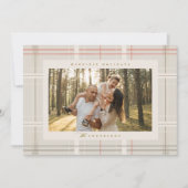 Verhoogde Plaid Gezellige Cabin Beige Rood Bos Gro Feestdagenkaart (Voorkant)