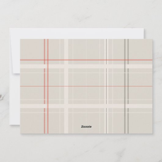 Verhoogde Plaid Gezellige Cabin Beige Rood Bos Gro Feestdagenkaart (Achterkant)