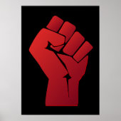 Verhoogde rode gradiëntvuist poster (Voorkant)