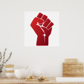Verhoogde rode gradiëntvuist poster (Keuken)