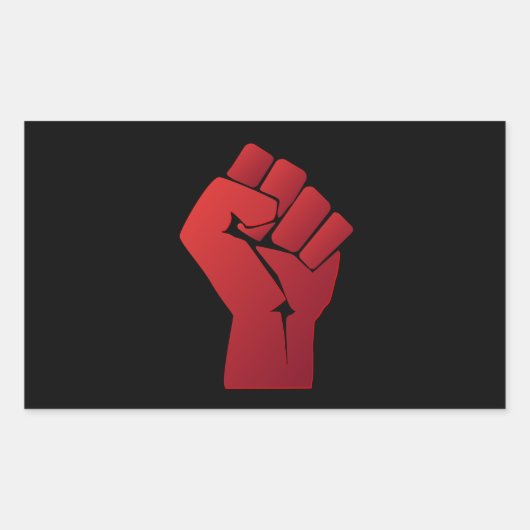 Verhoogde rode gradiëntvuist rechthoekige sticker (Voorkant)