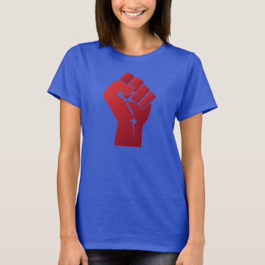 Verhoogde rode gradiëntvuist t-shirt (Voorkant)