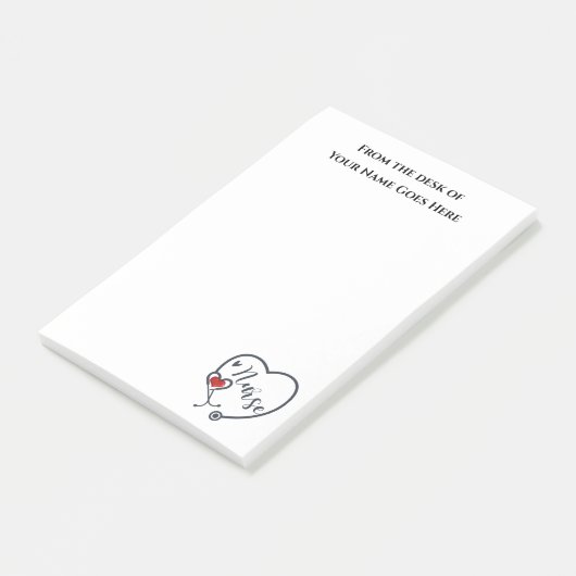 Verhoogde rode hartslag Wit Post-it® Notes (Schuin)