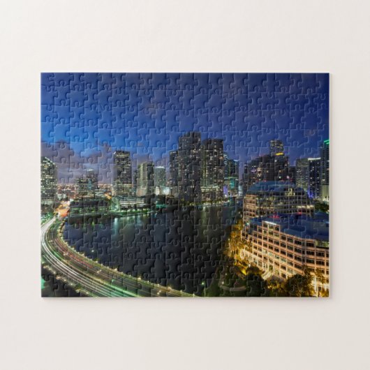Verhoogde skyline van Brickell Key Legpuzzel (Horizontaal)