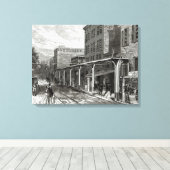 Verhoogde spoorweg in Greenwich Street, New York Canvas Afdruk (Insitu (Houten vloer))