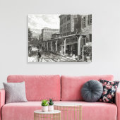 Verhoogde spoorweg in Greenwich Street, New York Canvas Afdruk (Insitu (Woonkamer))