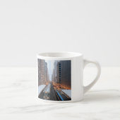 Verhoogde spoorweg in het centrum van Chicago over Espresso Kop (Rechts)