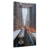 Verhoogde spoorweg in het centrum van Chicago over Klembord (Rechts)