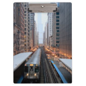 Verhoogde spoorweg in het centrum van Chicago over Klembord (Voorkant)