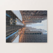 Verhoogde spoorweg in het centrum van Chicago over Legpuzzel (Horizontaal)