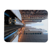 Verhoogde spoorweg in het centrum van Chicago over Magneet (Horizontaal)