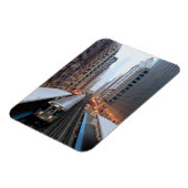 Verhoogde spoorweg in het centrum van Chicago over Magneet (Linkerzijde)