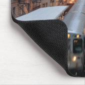 Verhoogde spoorweg in het centrum van Chicago over Muismat (Hoek)