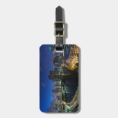 Verhoogde stadshemelijn vanaf Brickell Key Bagagelabel (Voorkant verticaal)