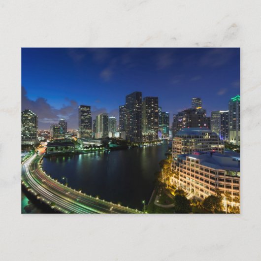 Verhoogde stadshemelijn vanaf Brickell Key Briefkaart (Voorkant)