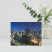 Verhoogde stadshemelijn vanaf Brickell Key Briefkaart (Staand voorkant)