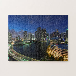 Verhoogde stadshemelijn vanaf Brickell Key Legpuzzel