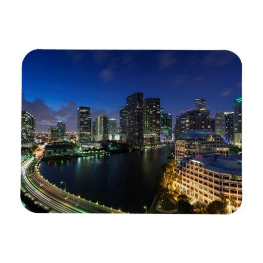 Verhoogde stadshemelijn vanaf Brickell Key Magneet (Horizontaal)