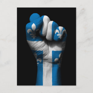 Verhoogde uitgelijnde lijst met Quebec-vlag Briefkaart