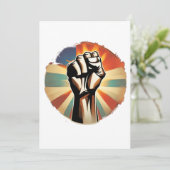 VERHOOGDE VUIST SERIE - retro badge Feestdagenkaart (Staand voorkant)