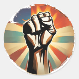 VERHOOGDE VUIST SERIE - retro badge Ronde Sticker