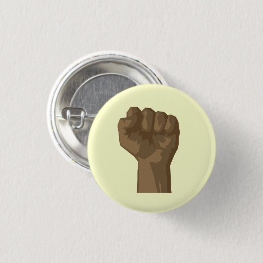 Verhoogde zwarte vuist ronde button 3,2 cm (Voorkant /achterkant)