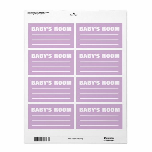 Verhuis etiketten - Babykamer (Full Sheet)