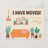 Verhuisaankondiging Adres Schattigee Woonkamer Ban Briefkaart (Voorkant)