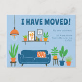 Verhuisaankondiging Adres Schattigee Woonkamer Ban Briefkaart (Voorkant)
