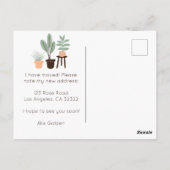 Verhuisaankondiging Adres Schattigee Woonkamer Ban Briefkaart (Achterkant)