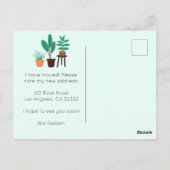 Verhuisaankondiging Adres Schattigee Woonkamer Ban Briefkaart (Achterkant)