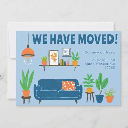 Verhuisaankondiging Adres Schattigee Woonkamer Kaa Kaart (Voorkant)