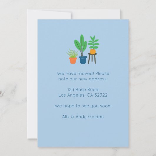 Verhuisaankondiging Adres Schattigee Woonkamer Kaa Kaart (Achterkant)