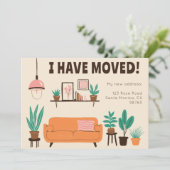 Verhuisaankondiging Adres Schattigee Woonkamer Kaa Kaart (Staand voorkant)