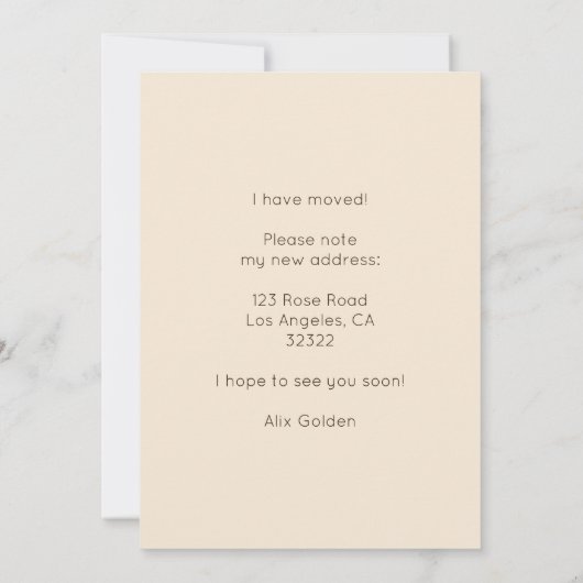 Verhuisaankondiging Adres Schattigee Woonkamer Kaa Kaart (Achterkant)